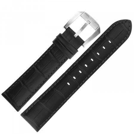 Pasek do zegarka Aviator Pasek Airacobra P42 Skóra (V.1.22) 20 mm - Czarny matowa kl. 