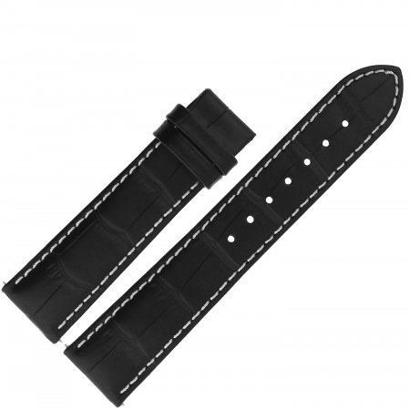Pasek do zegarka Aviator Pasek Douglas Day Date 41 (V.3.35) 20/18 mm - Czarny z białym p. bez kl. 