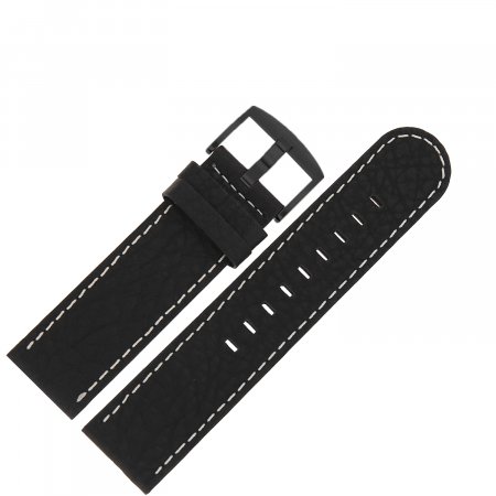 Pasek do zegarka Aviator Pasek Propeller Skóra (R.3.08) 24 mm - Czarny z białym p. matowa kl. 