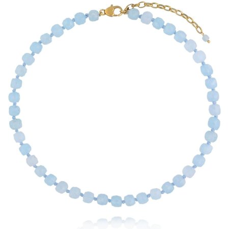 By Dziubeka Naszyjnik z błękitnych jadeitów Aquamarine NPA1739