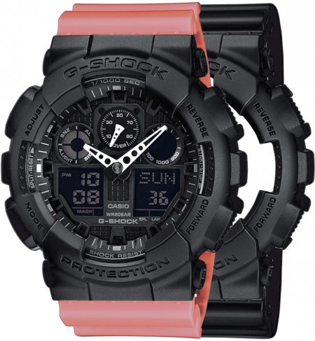 Zegarek męski G-SHOCK SET GA-100-1A1ER + BEZEL 10358741 + PASEK 10498150