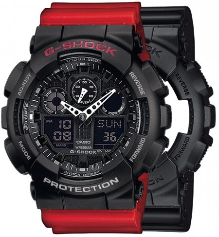 G-SHOCK SET GA-100-1A1ER + BEZEL 10378531 + PASEK 10395226