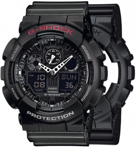 G-SHOCK SET GA-100-1A1ER + BEZEL 10378531 + PASEK 10467764