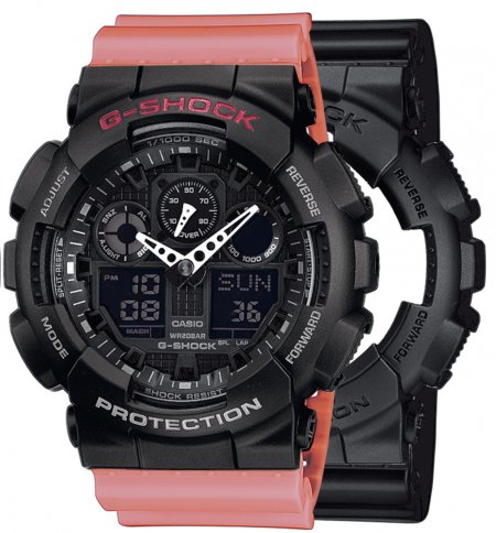G-SHOCK SET GA-100-1A1ER + BEZEL 10378531 + PASEK 10498150
