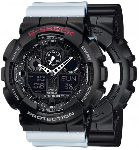 G-SHOCK SET GA-100-1A1ER + BEZEL 10378531 + PASEK 10527469