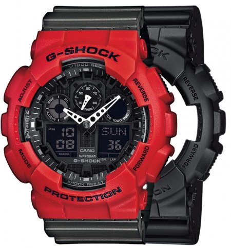G-SHOCK SET GA-100-1A1ER + BEZEL 10395289 + PASEK 10467764