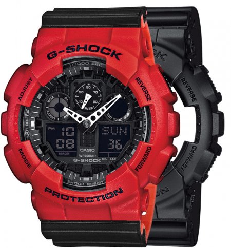 G-SHOCK SET GA-100-1A1ER + BEZEL 10395289 + PASEK 10577142