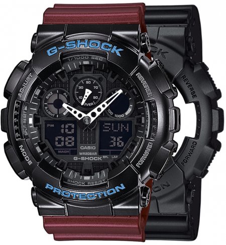 G-SHOCK SET GA-100-1A1ER + BEZEL 10407691 + PASEK 10477355