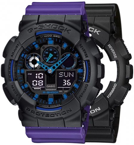 G-SHOCK SET GA-100-1A2ER + BEZEL 10358741 + PASEK 10498156