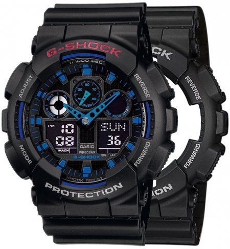 G-SHOCK SET GA-100-1A2ER + BEZEL 10378531 + PASEK 10347688