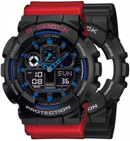 G-SHOCK SET GA-100-1A2ER + BEZEL 10378531 + PASEK 10395226