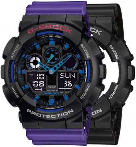 G-SHOCK SET GA-100-1A2ER + BEZEL 10378531 + PASEK 10498156