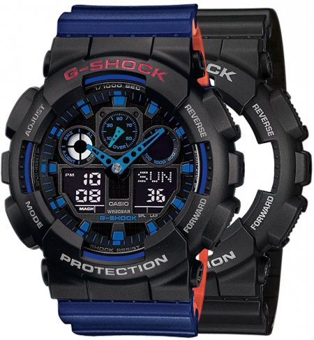 G-SHOCK SET GA-100-1A2ER + BEZEL 10378531 + PASEK 10527467