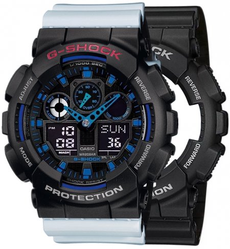 G-SHOCK SET GA-100-1A2ER + BEZEL 10378531 + PASEK 10527469
