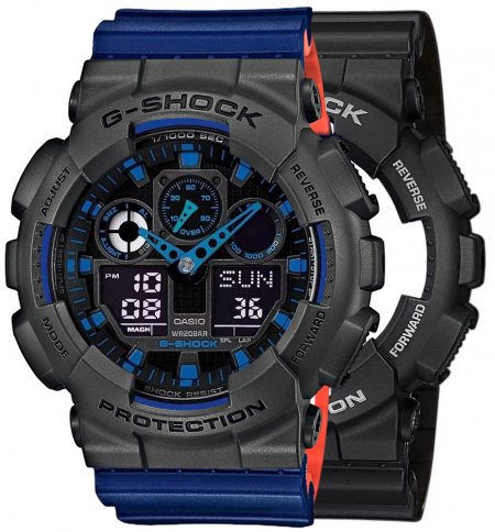 G-SHOCK SET GA-100-1A2ER + BEZEL 10467795 + PASEK 10527467
