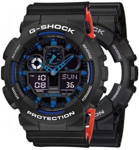 G-SHOCK SET GA-100-1A2ER + BEZEL 10508136 + PASEK 10577142