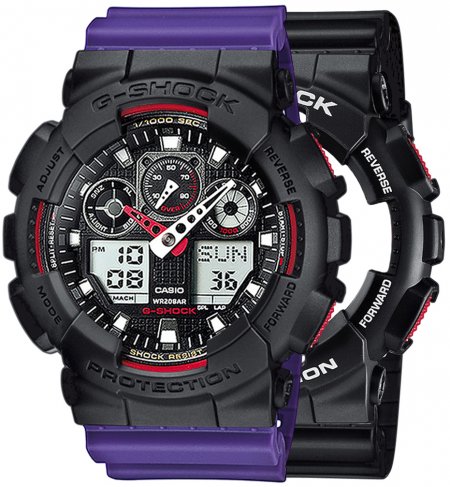 G-SHOCK SET GA-100-1A4ER + BEZEL 10358741 + PASEK 10498156