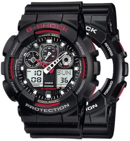 G-SHOCK SET GA-100-1A4ER + BEZEL 10378531 + PASEK 10347688