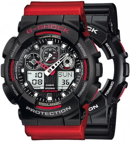 G-SHOCK SET GA-100-1A4ER + BEZEL 10378531 + PASEK 10395226