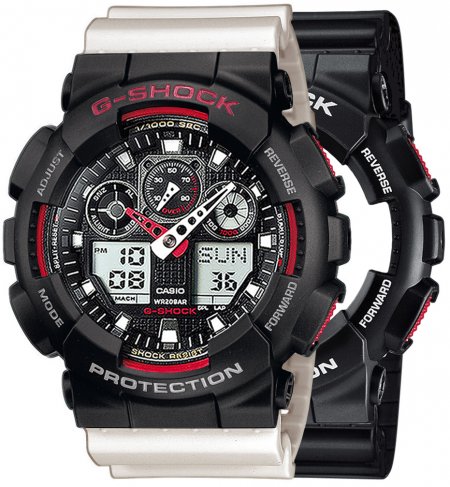 G-SHOCK SET GA-100-1A4ER + BEZEL 10378531 + PASEK 10395227