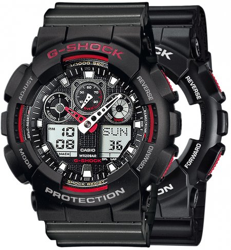 G-SHOCK SET GA-100-1A4ER + BEZEL 10378531 + PASEK 10467764