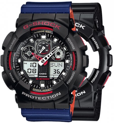 G-SHOCK SET GA-100-1A4ER + BEZEL 10378531 + PASEK 10527467