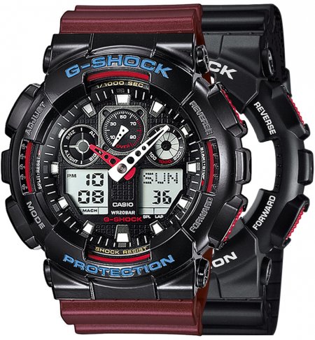 G-SHOCK SET GA-100-1A4ER + BEZEL 10407691 + PASEK 10477355