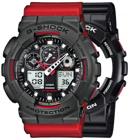 G-SHOCK SET GA-100-1A4ER + BEZEL 10467795 + PASEK 10395226