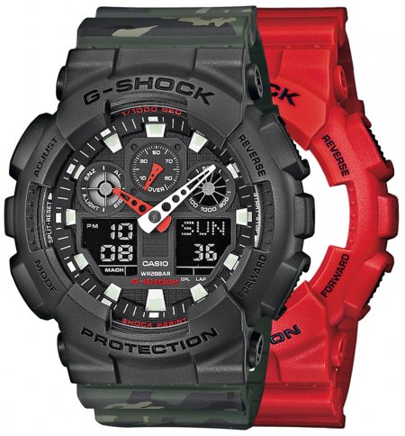 G-SHOCK SET GA-100B-4AER + BEZEL 10467795 + PASEK 10561429