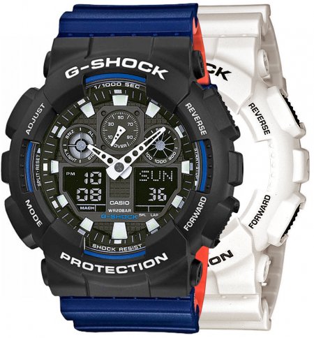 Zegarek męski G-SHOCK SET GA-100B-7AER + BEZEL 10508136 + PASEK 10527467