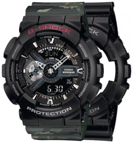 G-SHOCK SET GA-110-1BER + BEZEL 10378531 + PASEK 10561429
