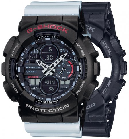 G-SHOCK SET GA-140-1A1ER + BEZEL 10378531 + PASEK 10527469