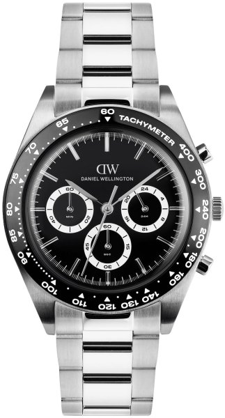 Zegarek Daniel Wellington DW00100947 Iconic Tachymeter 3-Link Black Silver 42mm