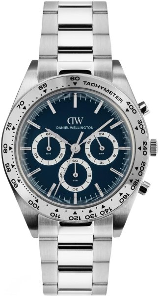 Zegarek Daniel Wellington DW00100949 Iconic Tachymeter 3-Link Arctic Silver 42mm