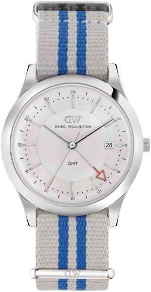 Zegarek Daniel Wellington DW00100976 Pathfinder GMT Rowden Frost-White Silver 39mm