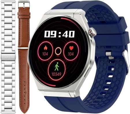 Enter Smart Slim Srebrny na Granatowym Pasku zestaw z Bransoletą i Skórzanym Paskiem SLM.HK5.111.5317.1111-SET