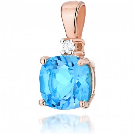 Harf Zawieszka z różowego złota próby 585 z topazem Swiss 1,10 ct B0006-ZA-AUR-TOB-02-CU