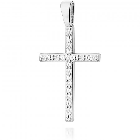 Harf Krzyżyk z brylantami 0,05 ct z białego złota, próba 585 B0008-ZA-AUB-DIW-02-00