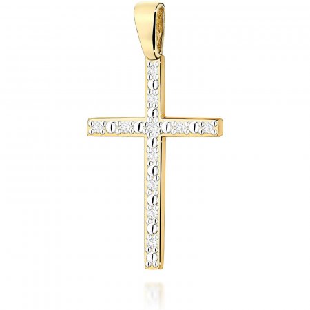 Harf Złoty krzyżyk z brylantami 0,05 ct, próba 585 B0008-ZA-AUZ-DIW-02-00