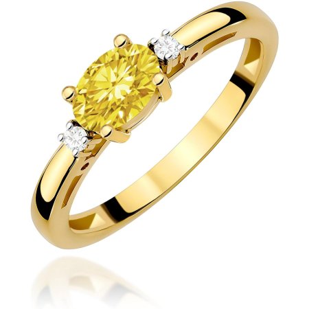 Harf Złoty pierścionek z żółtym diamentem laboratoryjnym, próba 375 B0012-PI-00-LDY-02-OW