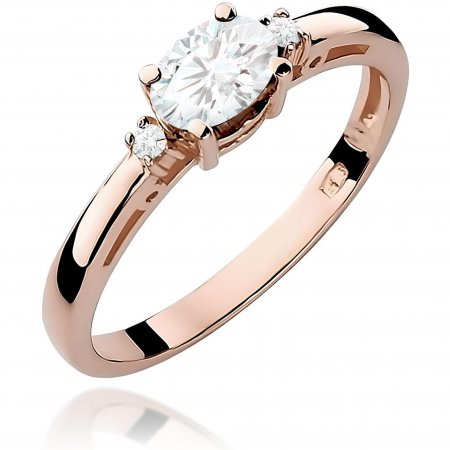 Harf Pierścionek z różowego złota próby 585 z diamentem laboratoryjnym 0,40 ct B0012-PI-AUR-LDW-02-OW