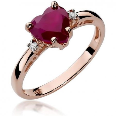 Harf Pierścionek z różowego złota z rubinem 1,70 ct, próba 585 B0024-PI-AUR-RUR-02-SE