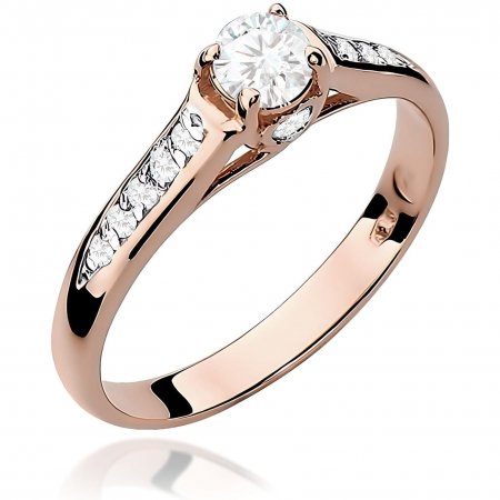 Harf Pierścionek z różowego złota próby 585 z diamentem 0,23 ct B0032-PI-AUR-DIW-02-OK