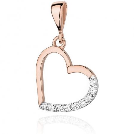 Harf Zawieszka z różowego złota z diamentami, próba 585 B0036-ZA-AUR-DIW-02-00
