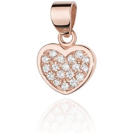 Harf Zawieszka z różowego złota próby 585 z diamentami B0040-ZA-AUR-DIW-02-00
