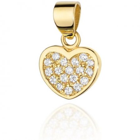 Harf Złota zawieszka serduszko z brylantami 0,15 ct B0040-ZA-AUZ-DIW-02-00