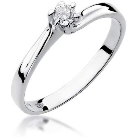 Harf Pierścionek z białego złota próby 375 z diamentem 0,10 ct B0042-PI-00-DIW-02-OK