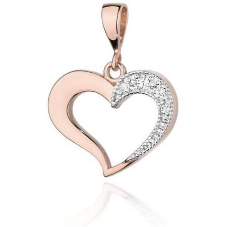 Harf Zawieszka z różowego złota próby 585 z diamentami B0046-ZA-AUR-DIW-02-00