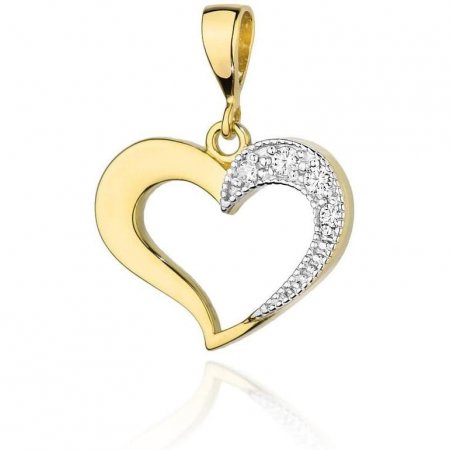 Harf Złota zawieszka wisiorek serce z brylantami 0,06 ct B0046-ZA-AUZ-DIW-02-00