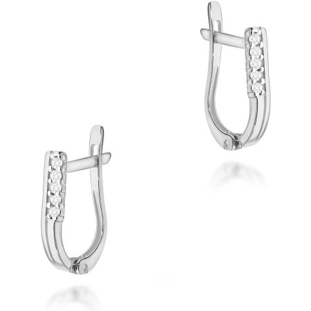 Harf Kolczyki z białego złota klasyczne paski z brylantami 0,15 ct B0056-KO-AUB-DIW-02-00